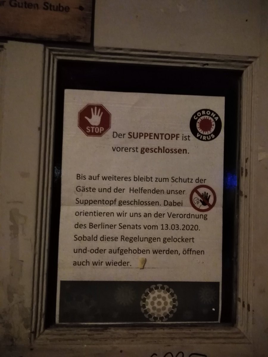 #Obdachlosen #Nachtcafé "Suppentopf" in der #Samariterstrasse geschlossen... Was ist mit Essen, medizinischer Versorgung?