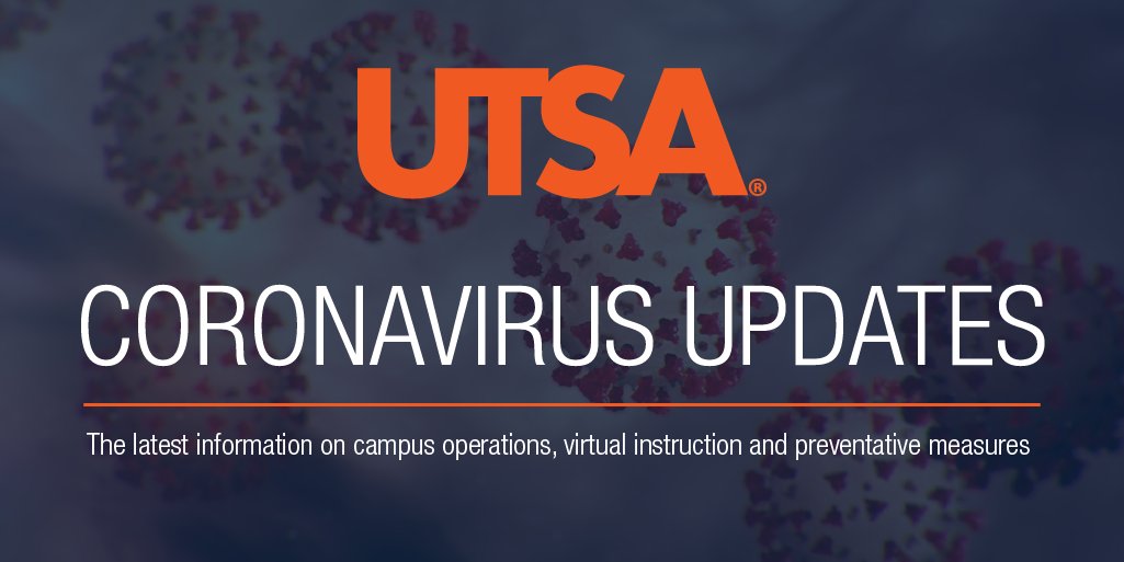 Roadrunners, #UTSA is extending online classes through the end of the spring semester. See your email inbox or bit.ly/2UgDmW9 for info on Commencement delay, housing, dining, refunds and more.