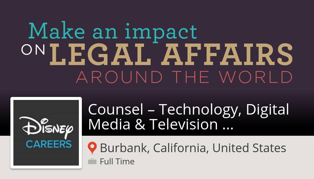 suzanne_baugher's tweet photo. #Disney is looking for a Counsel – #Technology, Digital Media &amp; Television #Operations, apply now! (#Burbank) #job https://t.co/LHXHPUmEae #DisneyJobs https://t.co/AdCLfjE9Z2