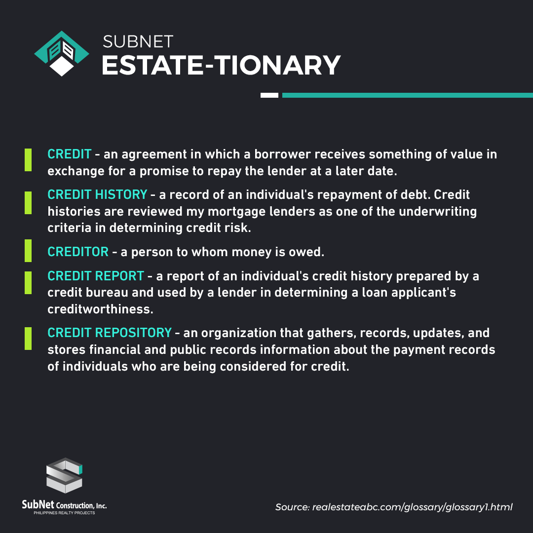 SubnetConstruct's tweet photo. USE YOUR SUBNET-TIONARY

What do you call the person to whom money is owed?

Look it up in Subnet's Real Estate-tionary. 

#UseYourDictionary #Jargon #Terms #RealEstate https://t.co/sRgAEOKGJb