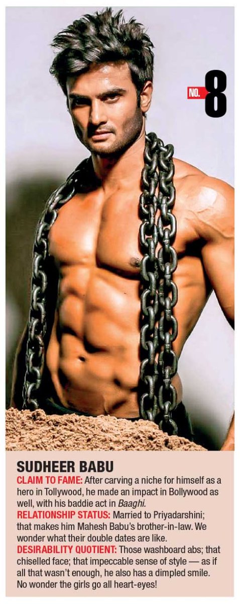Sudheer Babu (@isudheerbabu) on Twitter photo My heartful thanks to <a href="/HydTimes/">Hyderabad Times</a> and the voters who placed me at 8th on the Times Most Desirable Men - Telugu chart. Much love for everybody out there ♥️🤗 My heartful thanks to <a href="/HydTimes/">Hyderabad Times</a> and the voters who placed me at 8th on the Times Most Desirable Men - Telugu chart. Much love for everybody out there ♥️🤗