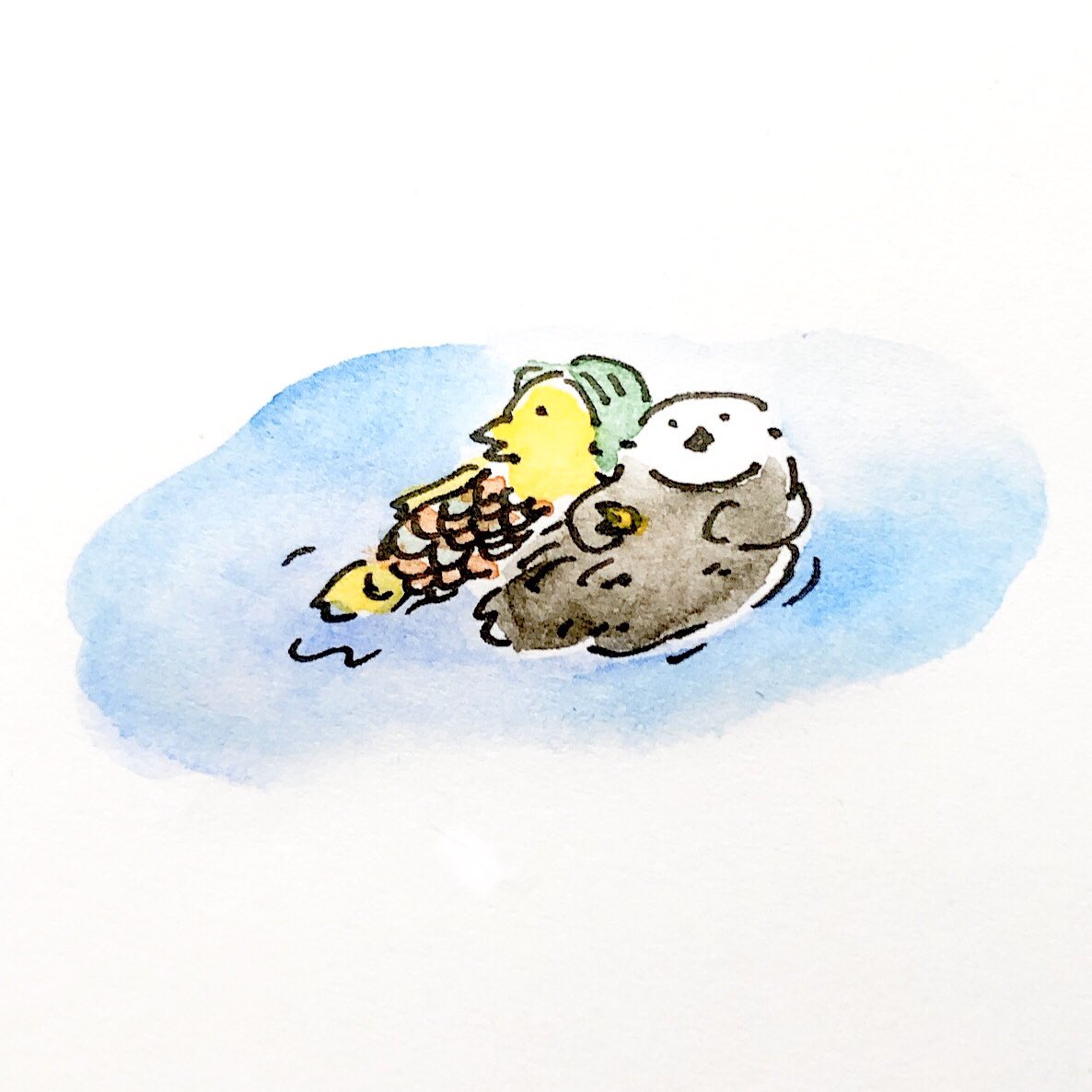 「話題のあの方と
#アマビエ 」|くみたろのイラスト