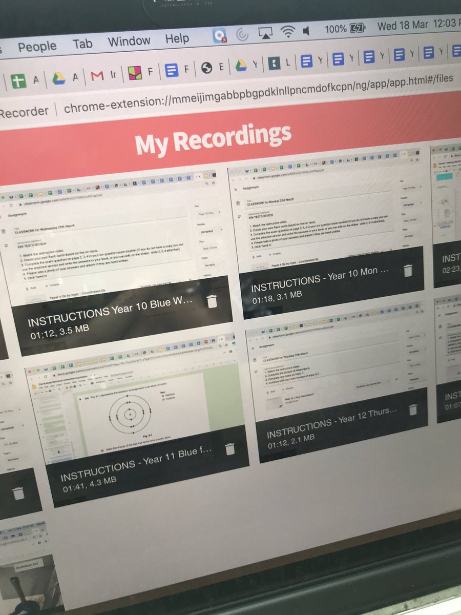 pedagogygeek's tweet photo. Loving @Screencastify this week. Simple and effective. Only touched the surface, using it to give verbal and visual instructions when setting work. Happy to share more if anyone has any qs. I would also like to learn more, what do you use it for? #onlinelearning #edutwitter https://t.co/OLRn1NatCT