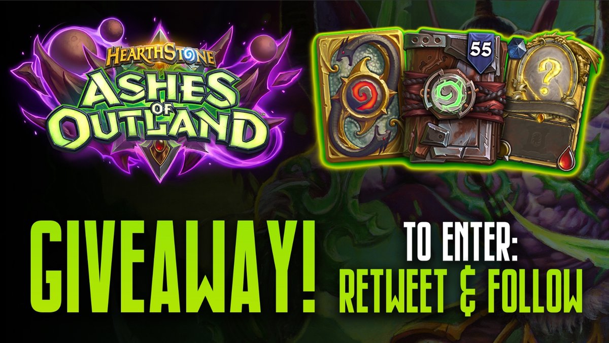 Super exciting insane news! I have a giveaway and it's courtesy of Twitch Chat. Enter to win a 55 Pack Preorder from Ashes of Outland!

To enter:
☑️Follow me <a href="/ZeddyHS/">Zeddy</a> 
☑️Retweet This
☑️Sub to my youtube at youtube.com/c/zeddyhearths…

-I'll Pick the winners on March 26th