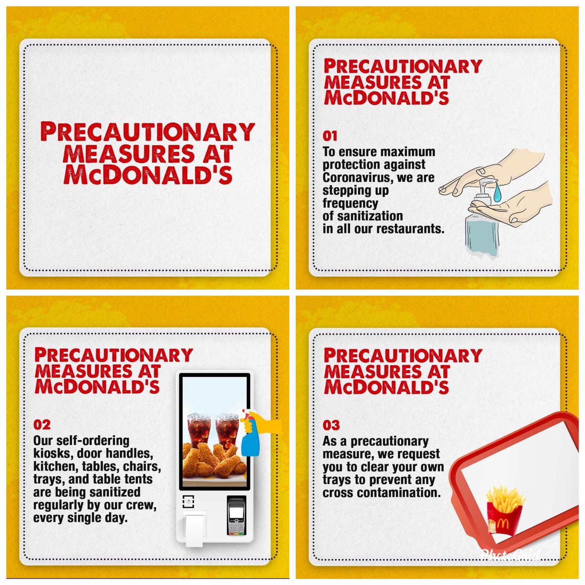 INTERFACE_SIMSR's tweet photo. Fast food companies caring for your health?
You read it right.
Look, how these fast food companies ensure hygiene so you can have tasty food while in quarantine. #gocorona #coronago #gokaruna #covid19 #simsr #interface https://t.co/DCLLdUbwAL