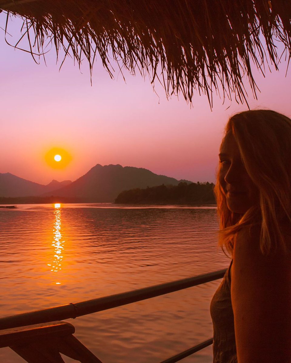 villamaly's tweet photo. Morning visits to gorgeous temples, afternoon dips in #KuangsiWaterfalls's turquoise pools, and a marvellous #sunset on the water's edge of the #MekongRiver...a day in #LuangPrabang is full of wonders! 📷 milesofsmiles._ #laos #Wanderlust https://t.co/vBsONfwmIm