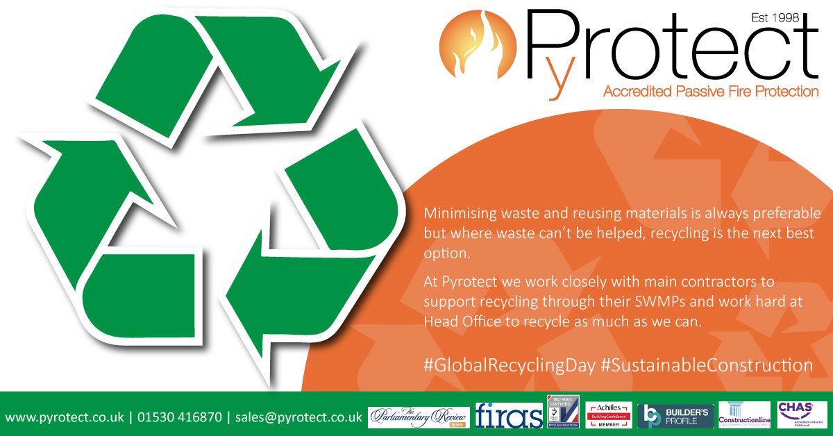 Minimising waste and reusing materials is always preferable but where waste can’t be helped, recycling is the next best option. We work closely with main contractors to support recycling through their SWMPs and work hard at HO to recycle as much as we can.
#GlobalRecyclingDay