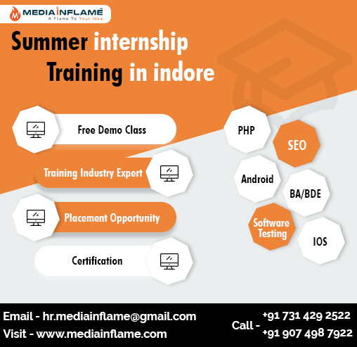 MediaInflame's tweet photo. Grab our 6 weeks/months industrial training in INDORE and get to know the latest and most demanding technologies and become the professional on it. call us !!
#internships #studentpursuing #careers #indore #india #php #android #IOS #softwaretesting #SEO #bigdata #mediainflame #BA https://t.co/nLcdGlr08g