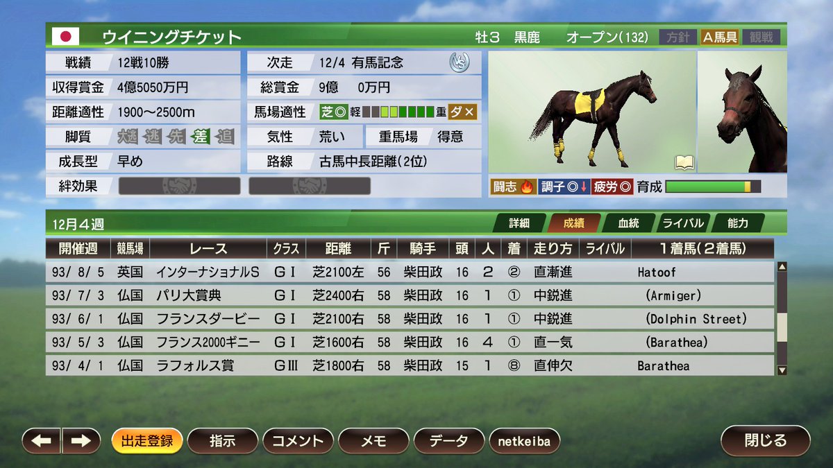 Winningpost9 シリーズ 攻略 情報 凪咲 蓮 Winningpost9 ウイニングポスト9 ウイポ9 系統確立 1993年と1994年が空いてるので ヘイローかカロ辺りの系統確立を狙った結果 93年末にシアトルスルー系が確立 オートより5年も早い もちろん Winningpost9 シリーズ 攻略 情報 凪咲 蓮 Winningpost9 ウイニングポスト9 ウイポ9 系統確立 1993年と1994年が空いてるので ヘイローかカロ辺りの系統確立を狙った結果 93年末にシアトルスルー系が確立 オートより5年も早い もちろん