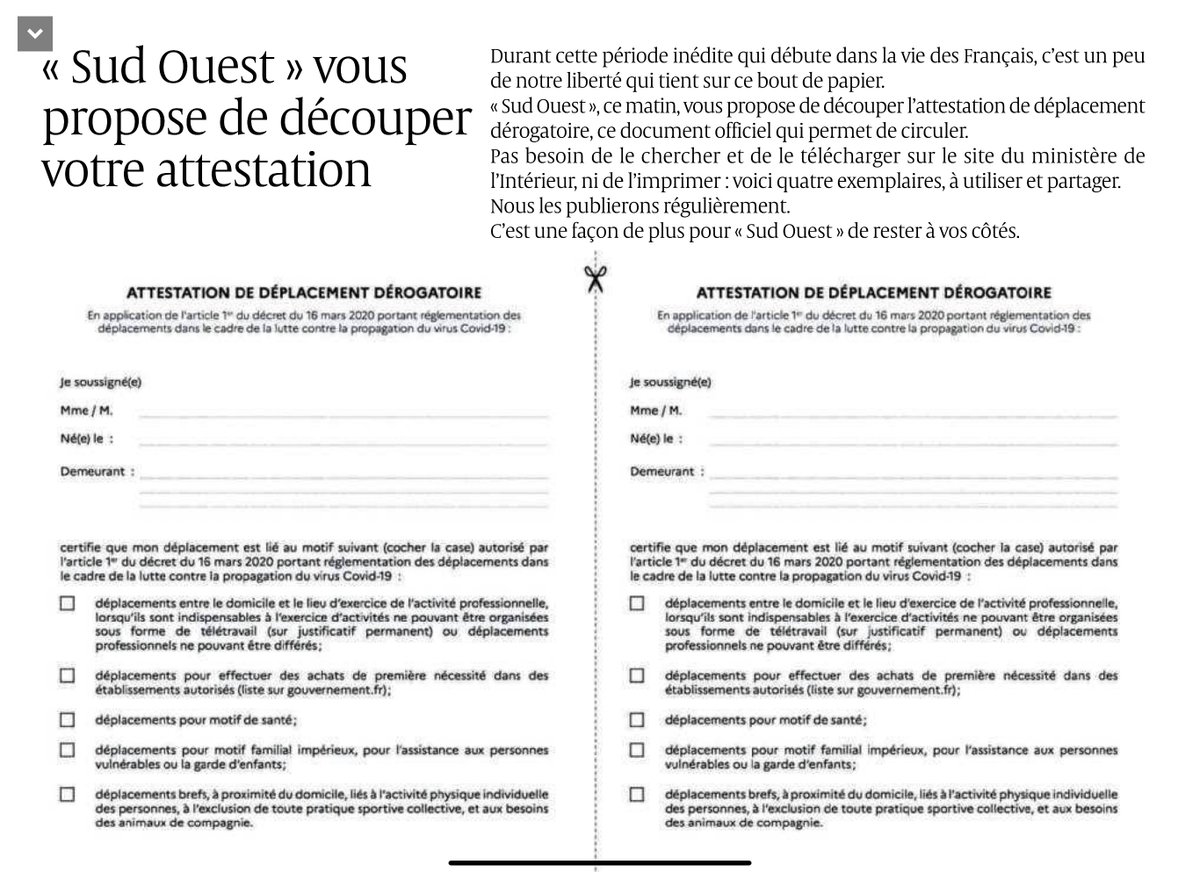 Qui a dit que le papier n’avait plus d’utilité ? <a href="/sudouest/">Sud Ouest</a> ce matin