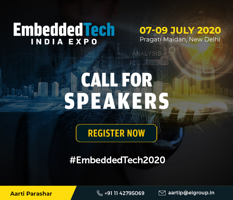 EmbeddedTechExp's tweet image. Register as a #Speaker for the informative #Conferences at the @EmbeddedTechExp 2020.

We invite industry experts from the #EmbeddedCommunity to submit their pioneering solutions &amp;amp; discoveries.

Register here - bit.ly/3djtlR0

#EmbeddedIndia #Embedded2020 #M2M #EIGroup