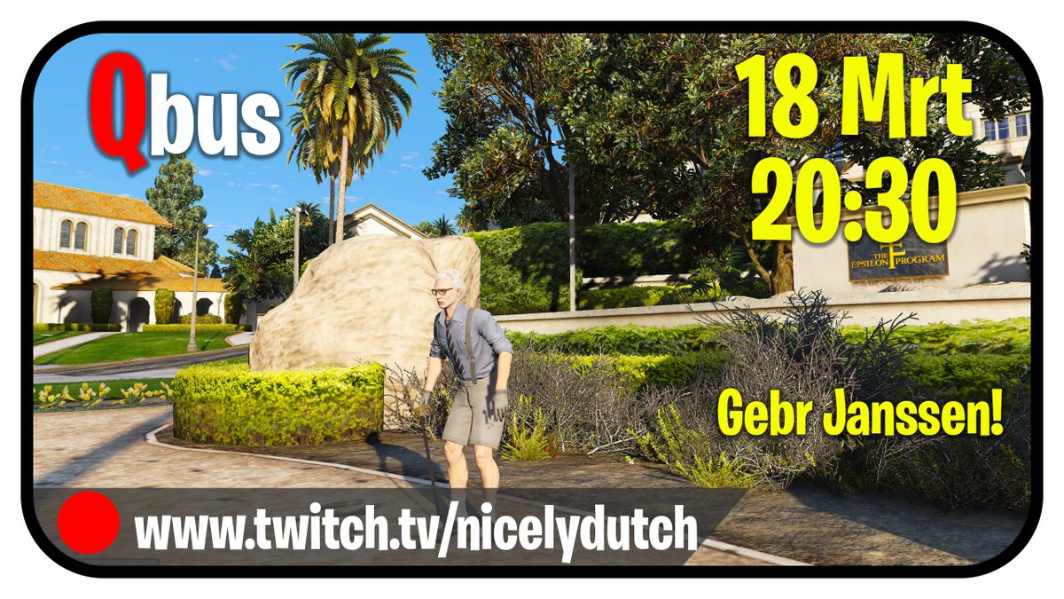 Qbus! Vanavond 18 Mrt om 20:30uur Live  De gebroeders Janssen in Qbus? Kijk jij ook gezellig mee op: twitch.tv/nicelydutch Dat wordt weer lachen. Ik hoop je vanavond te zien in de chat. #nicelydutch #FiveM #roleplay #politie