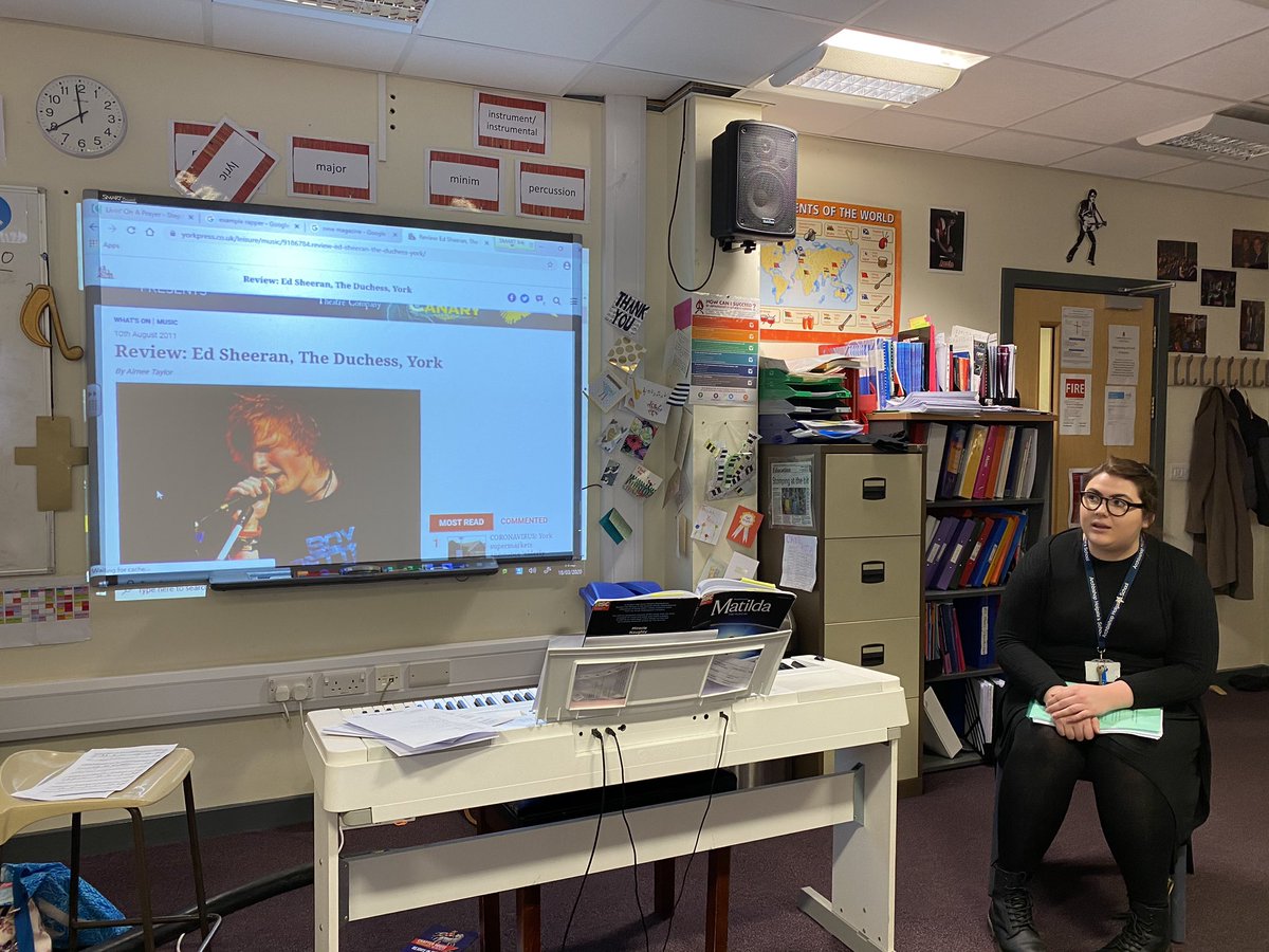 So awesome to have Miss. Taylor (formally Music journalist for @yorkpress and @NME) talking to Y9 music today for @ArtsAward #Artscareers #music #artsindustry @ace_national @music_ahs @AHSYork