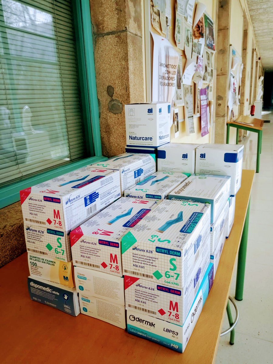 Dende a <a href="/escolaconservac/">escola.conservacion</a> tratamos de axudar na medida das nosas posibilidades ós equipos sanitarios que loitan contra o coronavirus. Hoxe faremos entrega de todo o material da Escola que pode ser de utilidade para este fin. #quedanacasa #grazasheroes