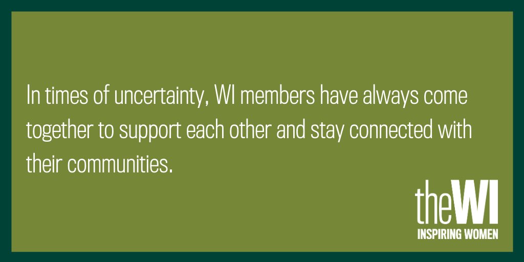 The WI has been a constant through many challenging times, and it is important that we stay connected and look out for our communities &amp; those who may be vulnerable. Over the coming weeks we will be sharing creative ideas of how you can keep busy &amp; stay positive during this time.