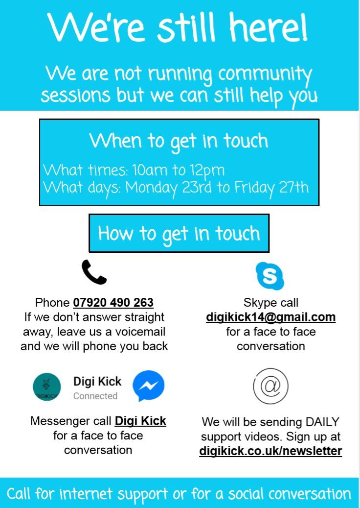 Just for starters.... please share and let your wonderful self isolating Grans and Grandad's know that they can call us for free for internet support, or just for a natter whilst they have their morning cuppa... #keepwatching