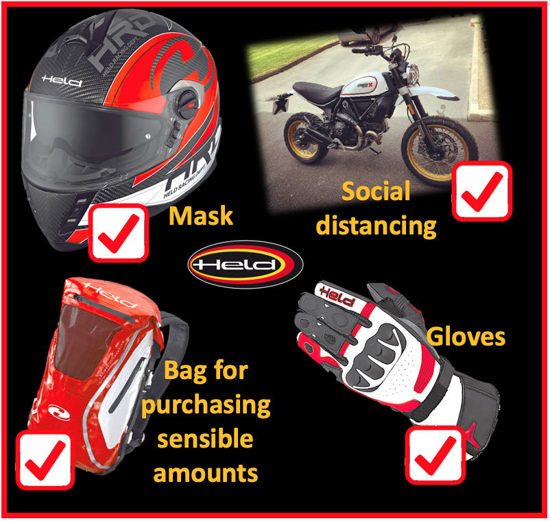 HeldBikeGear's tweet photo. Motorcycling is the way forward at this time. Fact! You know what, we bet bikers will offer to help the old and poorly too. What do you reckon folks? Can motorcyclists help? How can bikers help? #KeepBiking #Coronavirus #HeldRiderEquipment https://t.co/SenTnMcxil