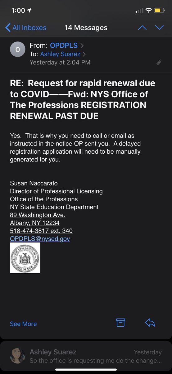 ashleyantoneth's tweet photo. @NYCMayor I am an emergency medicine PA-C moved out of NYC, license needs renewal and I’m trying to get it reinstated ASAP to provide relief. Anyway we can expedite? Also, I have a PA-C team ready with NV license only is there emergency expedited licensing? https://t.co/7cuisGchNO