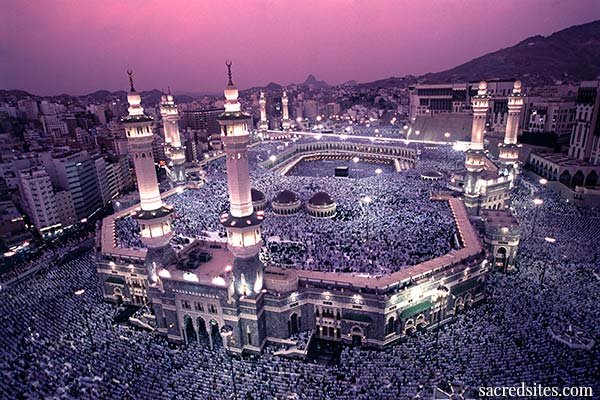 To facilitate the many Muslims coming for pilgrimage, the Great Mosque of Mecca was built - it's the structure you see surrounding the Kabaa. It is said to be able to facilitate more than a million worshippers. Especially for religious holidays and Hajj, it frequently does.