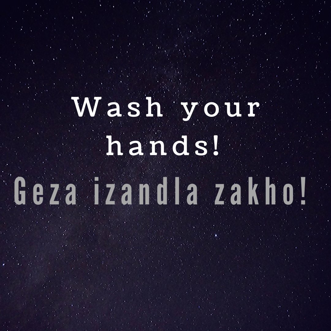 VernacNews's tweet photo. Learn vernac with VernacNews
#COVID19SouthAfrica Don't forget to wash your hands regularly. https://t.co/48Zf8eQH7O
