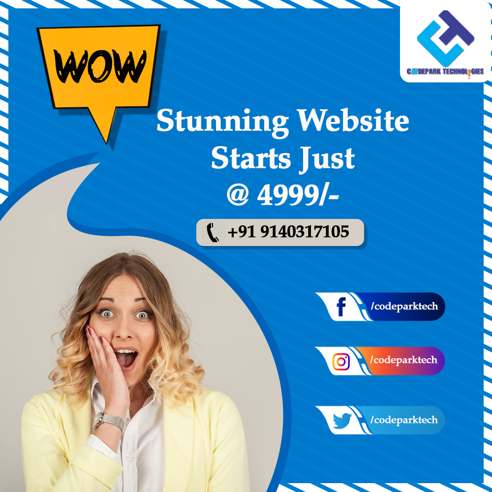 CodeParkTech's tweet image. Code Park offers you a stunning website, start @ Just 4999/-.
Offers till limited time.
codeparktechnologies.com
#website #codepark #Offers 
@Coolashish19 @AnjaliYKC @CodeParkTech