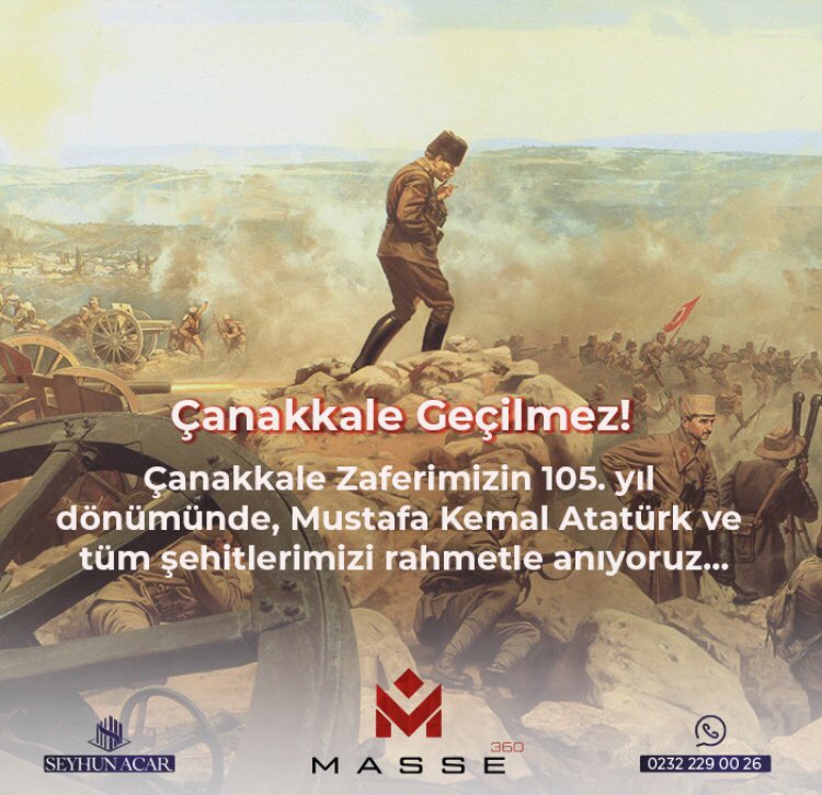 Çanakkale Geçilmez!

Çanakkale Zaferimizin 105. yıl dönümünde, Mustafa Kemal Atatürk ve tüm şehitlerimizi rahmetle anıyoruz... #ÇanakkaleZaferi #Çanakkale