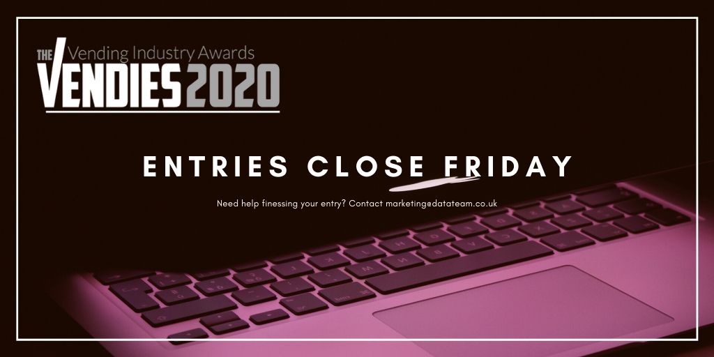 If you want to be in with a chance to win at The #Vendies2020 then make sure you get your applications in by Friday! Find out more and get started with your submission here: bit.ly/2TYQYGR #Vending #Operators #Suppliers #Awards #Vendies
