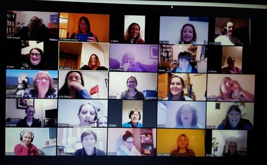 wishilikedmaths's tweet photo. @BBCBreakfast Bristol Military Wives Choir have stopped meeting in person but had great fun virtually last night! Sing, Share, Support https://t.co/eSNoNLiG0Q