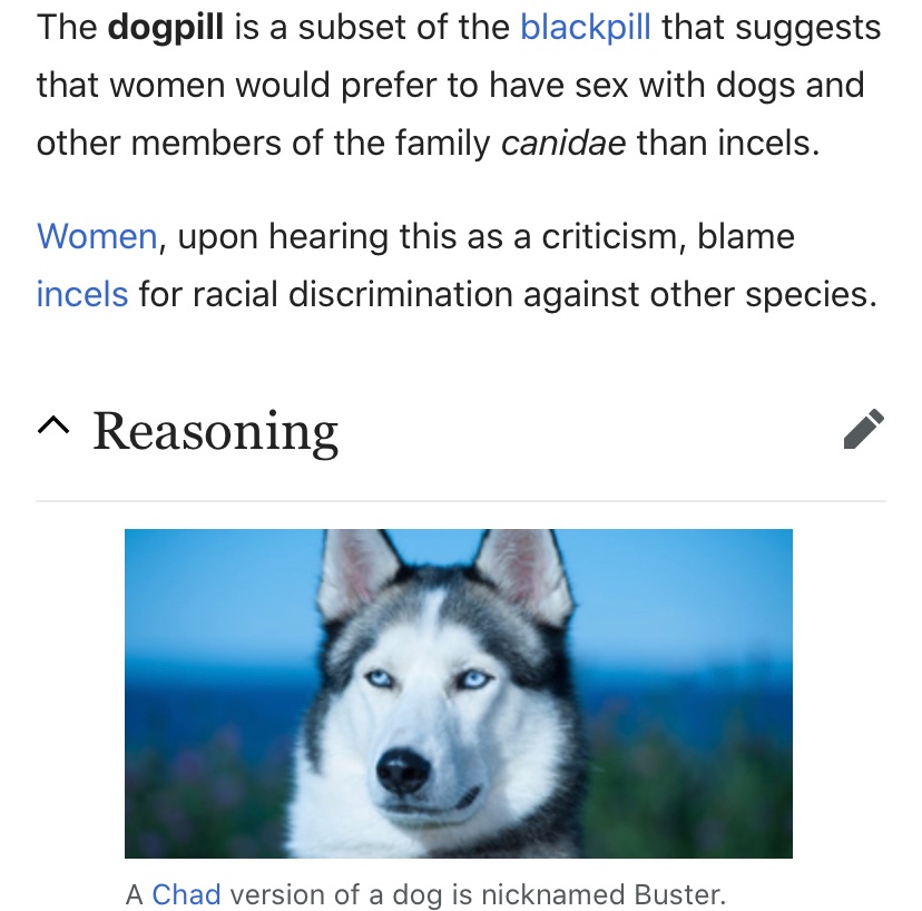 Putting The F U In Fujoshi On Twitter It S 5am And I Can T Stop Laughing About This Incel Wiki Having A Photo Example Of A Dog Chad