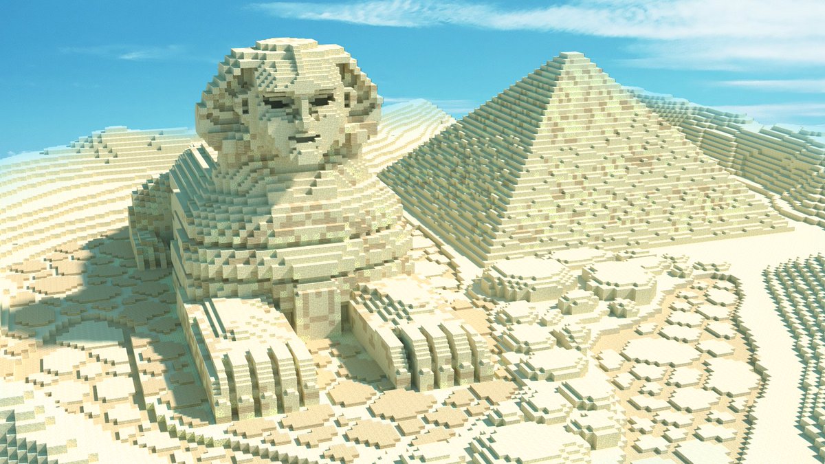 PERO@マイクラ造形 en Twitter: "マインクラフトでギザ台地にあるスフィンクスとピラミッドを作りました。#Minecraft  #sphinx #pyramid #スフィンクス #ピラミッド #minecraft建築コミュ #マイクラ  https://t.co/Iypz2qz8Ia" / Twitter