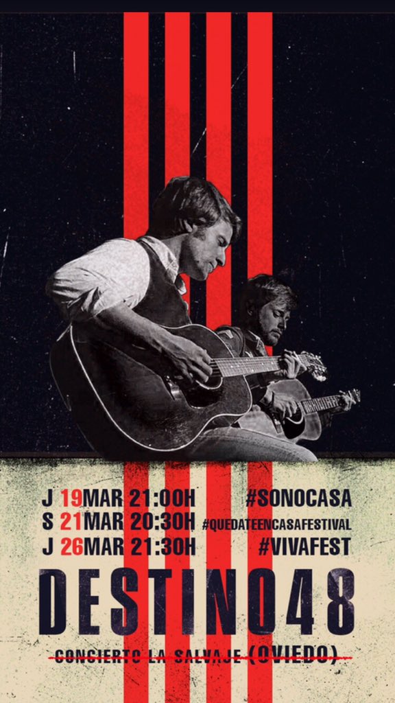 Hola peña 🖖🏼

El concierto de Oviedo se cancela, pero vamos a tocar unas canciones desde nuestro IG como parte de tres “festivales online”.

Toda la info aquí 👇🏼