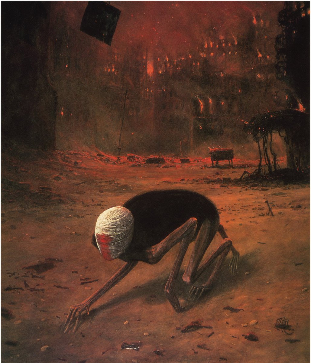 oskarpimlott's tweet photo. wow just come across Zdzisław Beksiński, what a universe😮 https://t.co/qIQ313GSQn