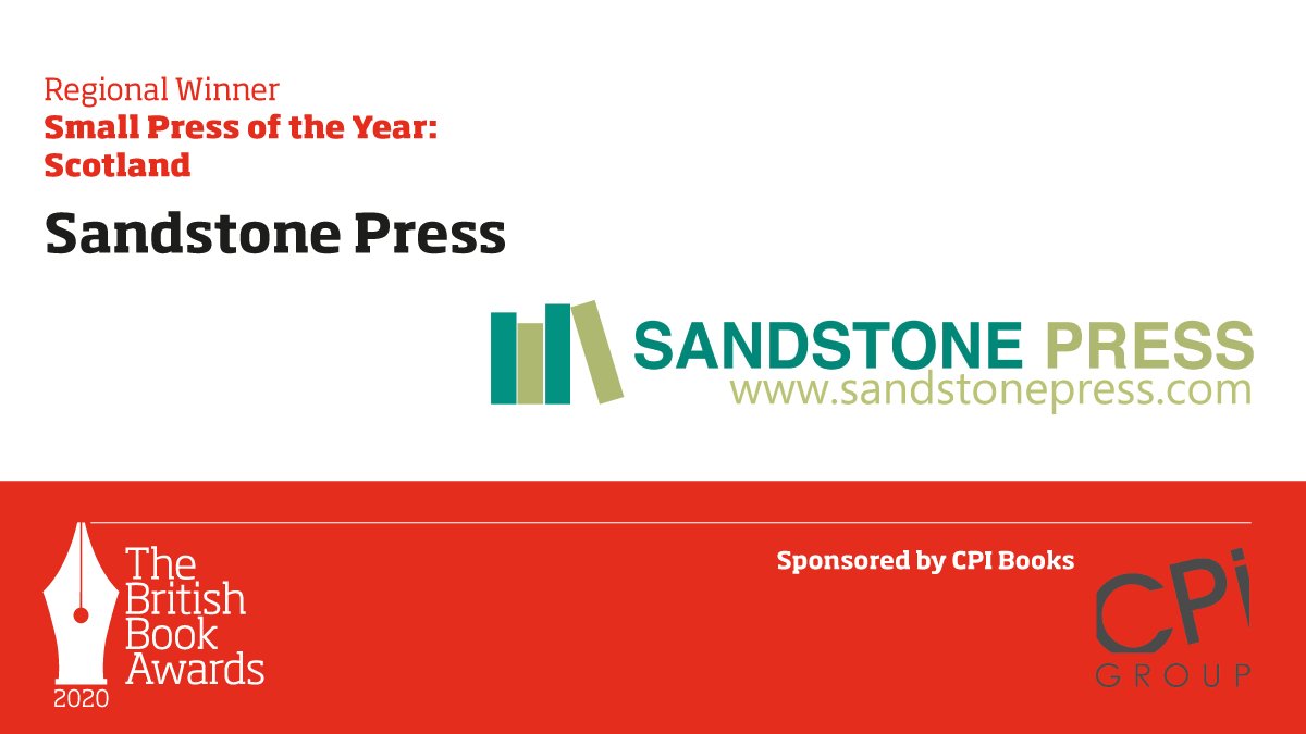 . @sandstonepress is the Scotland winner, AND also won  @Saltire_Society Scottish Publisher of the Year last year!