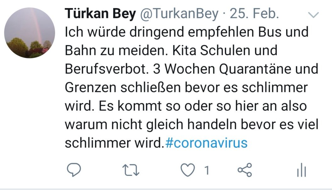 #coronavirus update #coronavirusdeutschland update, #COVID2019de
Wieso hört man nicht auf Menschen die es hautnah erlebt haben. #COVID2019 Please stop all