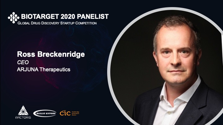 bio_target's tweet photo. Announcing our first #BioTarget2020 panelist!

Ross Breckenridge is CEO @ArjunaThera &amp; fellow @RCPLondon. He trained in Medicine at @UniofOxford &amp; was awarded a PhD @Cambridge_Uni. With training in Clinical Pharmacology at @ucl, Ross also ran a laboratory at Mill Hill @TheCrick. https://t.co/M5MTa7H5cV
