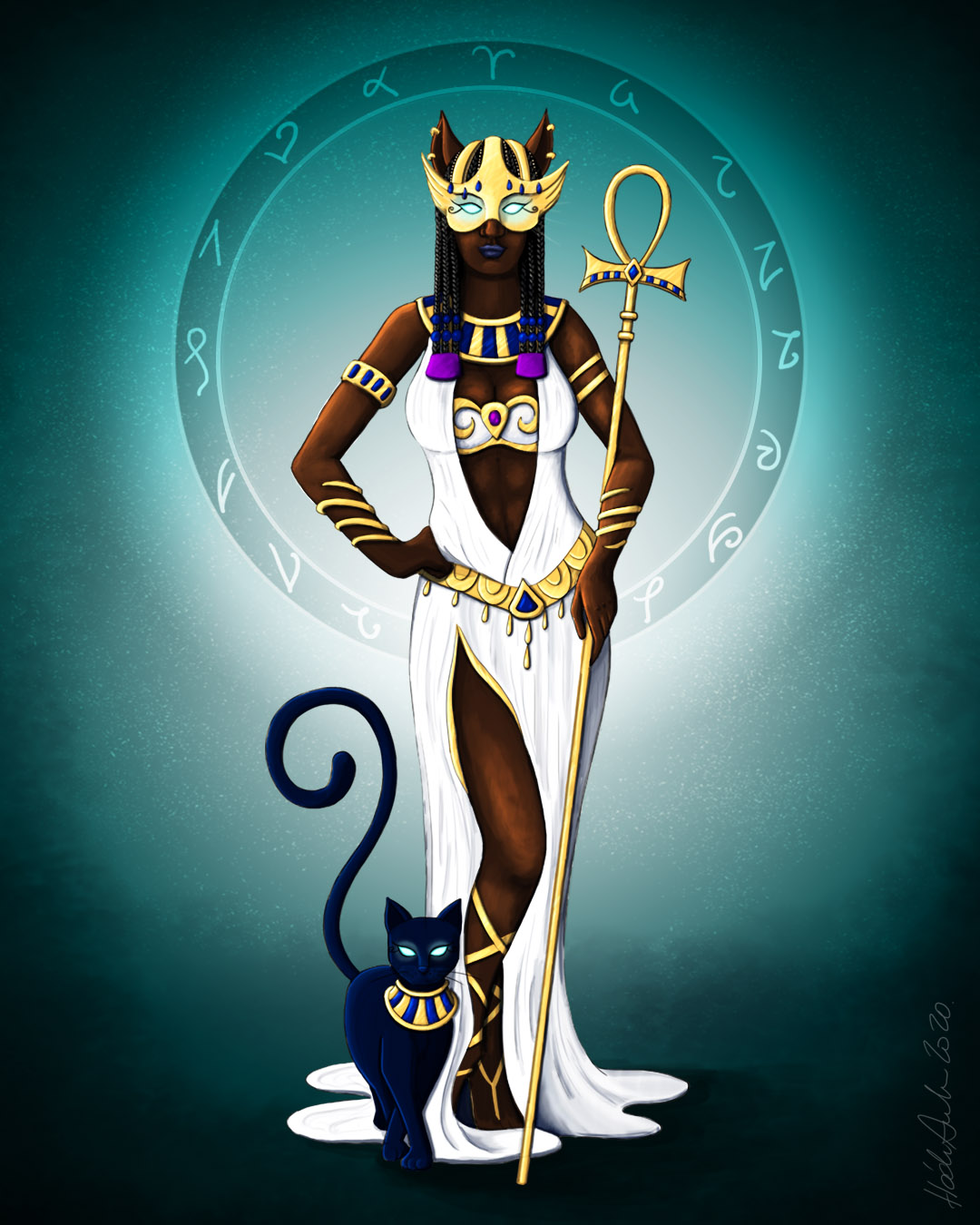 egyptian bastet drawing