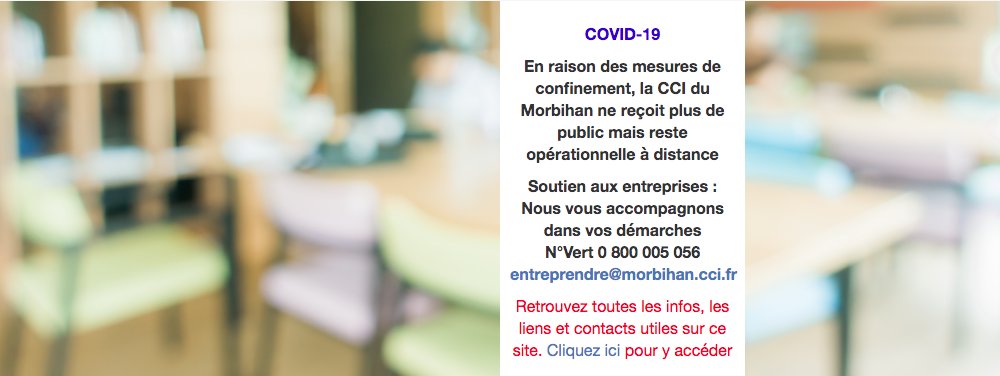 #COVID19 La CCI du Morbihan vous accompagne :
🆘 0 800 005 056 pour vous guider dans vos démarches
📶 Vos formalités à distance avec des contacts dédiés
morbihan.cci.fr/economie-et-te…