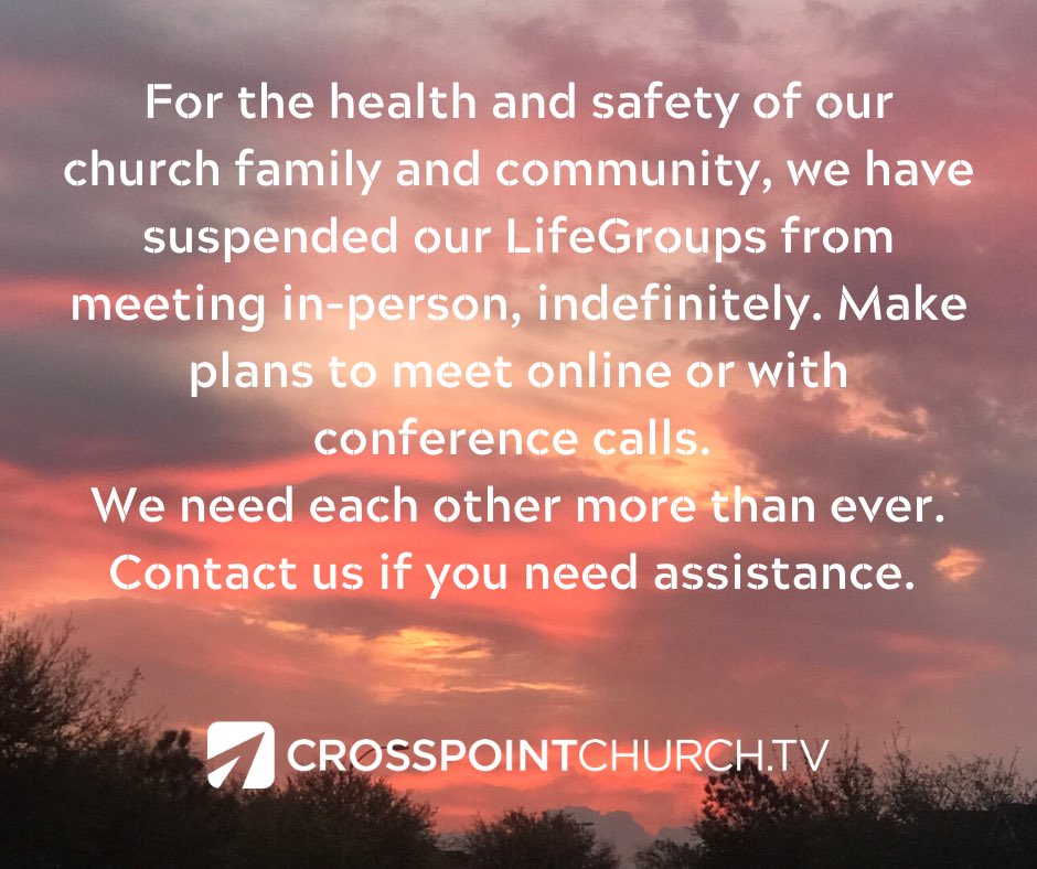 CrosspointGroup's tweet image. Let’s be intentional about staying connected during this time. #notmeanttogothroughitalone #weareinthistogether