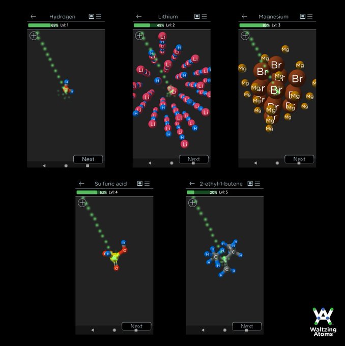waltzingatoms's tweet photo. Learn chemistry playfully, anywhere, with our free app https://t.co/meOgGi58RY #learning #ScienceAtHome #COVID19 #homeschooling https://t.co/m1u036SeAz
