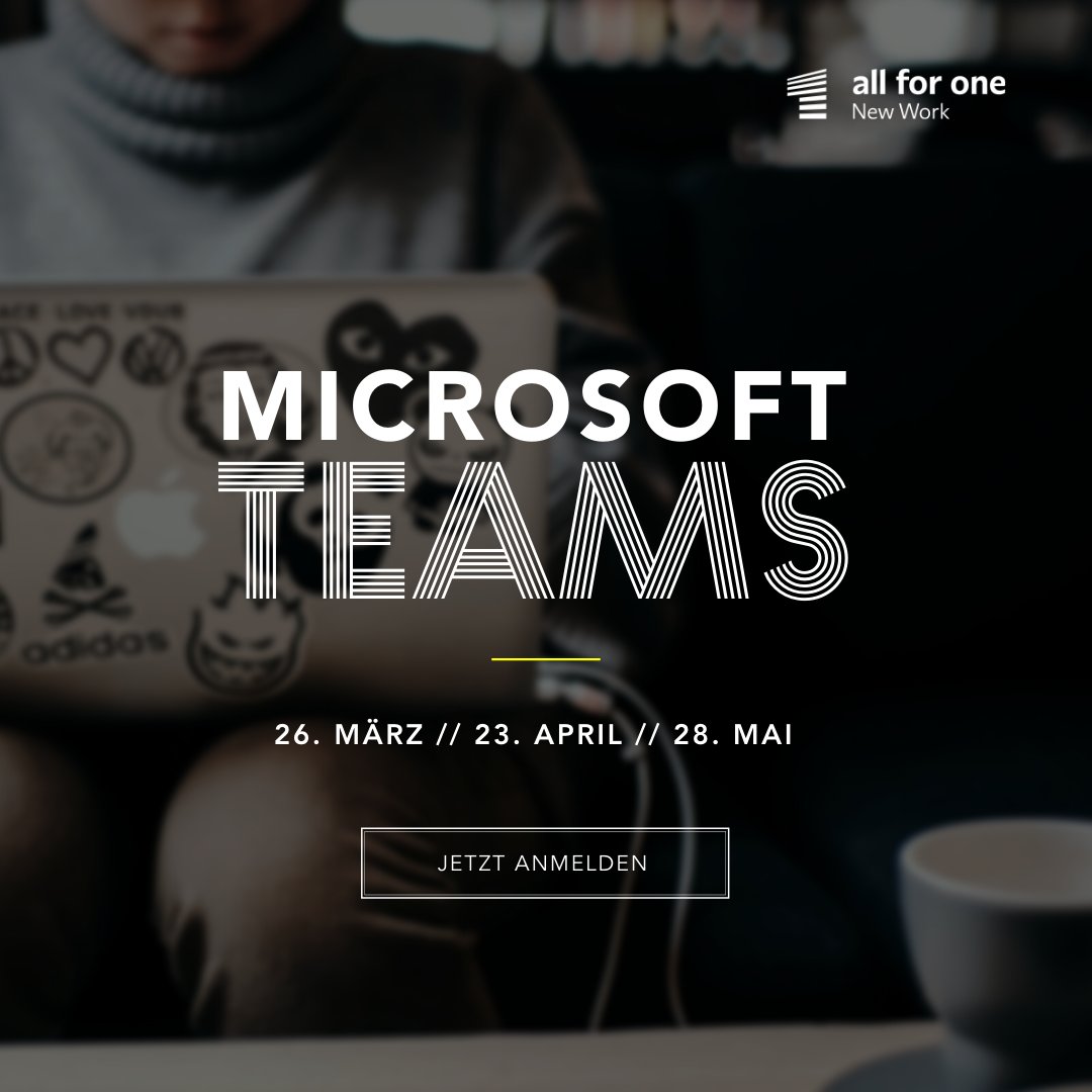 AllforOneSteeb's tweet photo. Mit #Microsoft Teams erfolgreich zusammenarbeiten: Wie können Sie #MSTeams effizient in Ihrem #Unternehmen einsetzen? Erhalten Sie die Antworten –  in unseren #Online-Events am 26.03., 23.04. &amp; 28.05. Jetzt anmelden: https://t.co/YAMQSpLkas ##Homeoffice #MobilesArbeiten https://t.co/TXXxe6aYM9