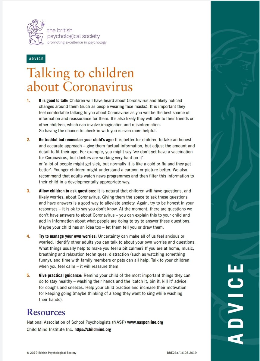 Talking to children about Coronavirus