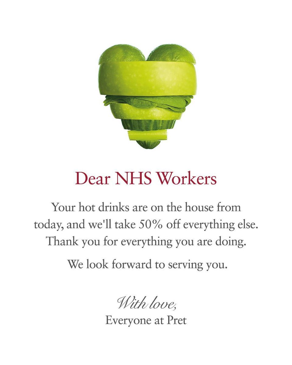 NHSBartsHealth's tweet photo. Thank you so much 💚 

#NHS #Pret #LEON https://t.co/Ko5CvjuBsT