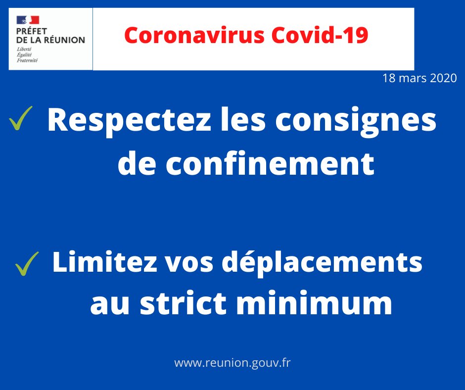 Prefet974's tweet photo. [#Covid19] 
Jacques Billant, préfet de #LaReunion, appelle solennellement les Réunionnais et Réunionnaises à respecter les mesures de confinement et limiter au plus strict minimum leur déplacement. 
✅#savezdesvies. Restez chez vous !
👉https://t.co/gyoWQ3Wt0K https://t.co/wowniBJ9I1