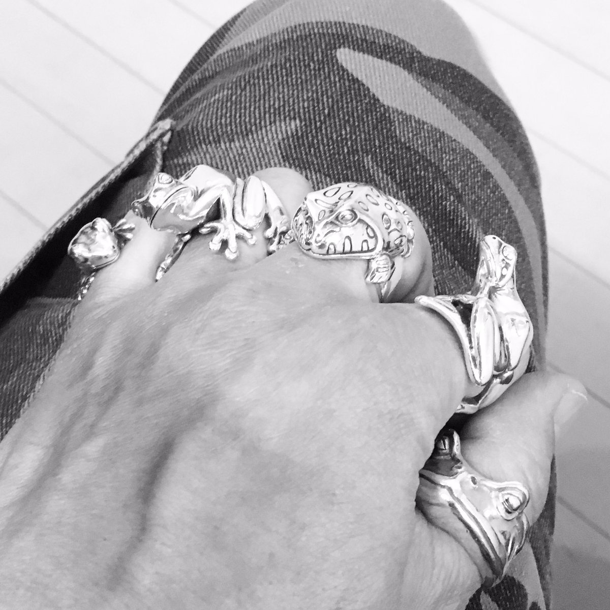 silverfrogTaBoo's tweet photo. 視線感じる🐸
#df51 #アマガエル #ヒキガエル #ツノガエル #レオパ #銀蛙屋taboo925 #silver925 #ring #原型 #私物 https://t.co/jCKADkF1pc