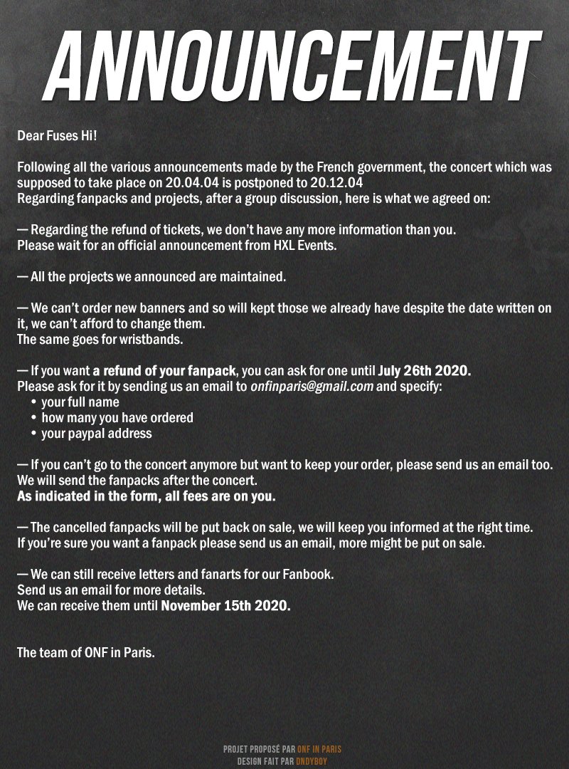 ONFinParis's tweet photo. 🇬🇧 IMPORTANT ANNOUNCEMENT 

Hi everyone, please read the announcement here ⤵️ https://t.co/nmHGNvwYXn