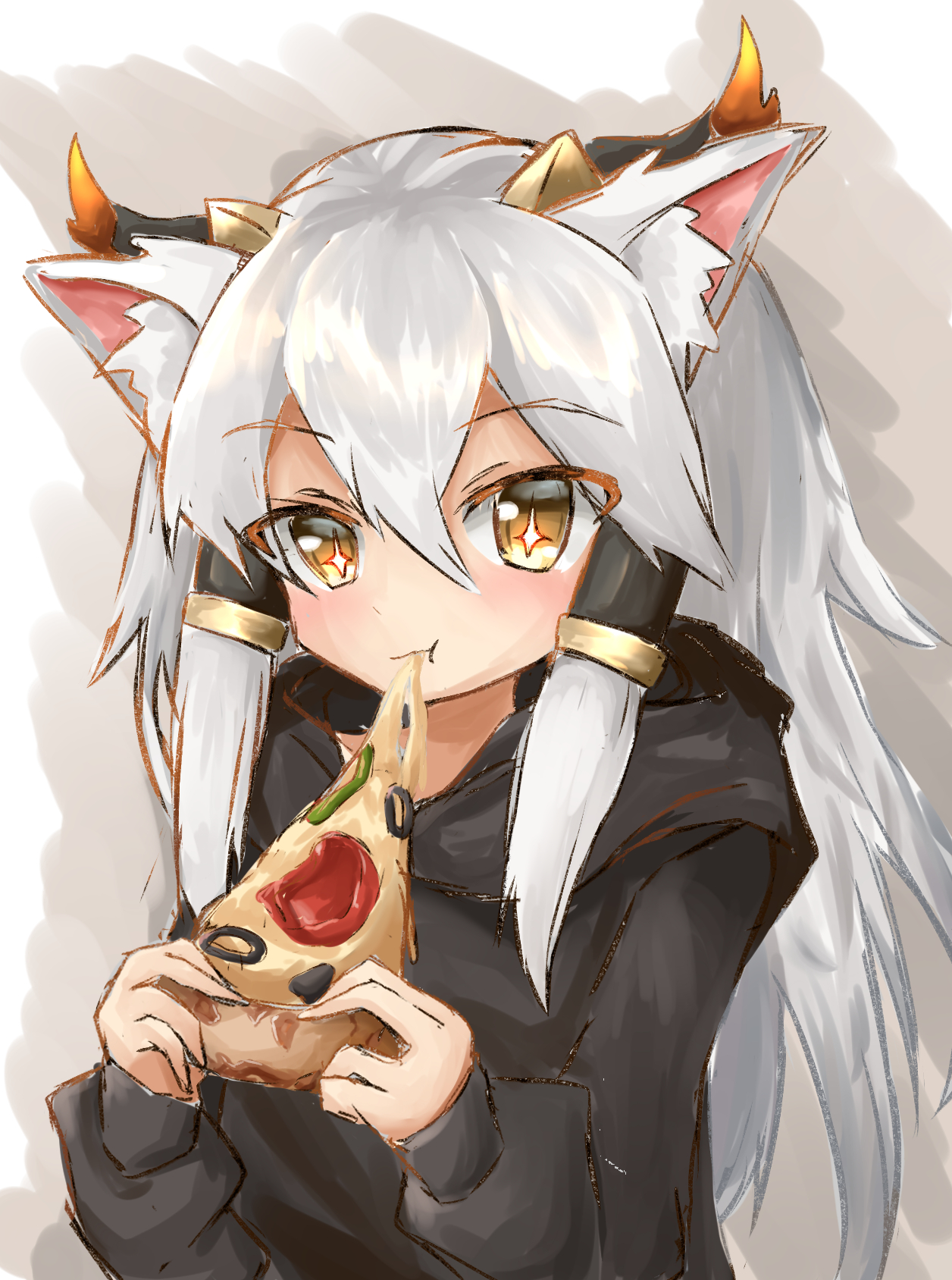 れいりあ ピザを食べるイルミナちゃん パズドラ パズドライラスト T Co Soaihcdwti Twitter