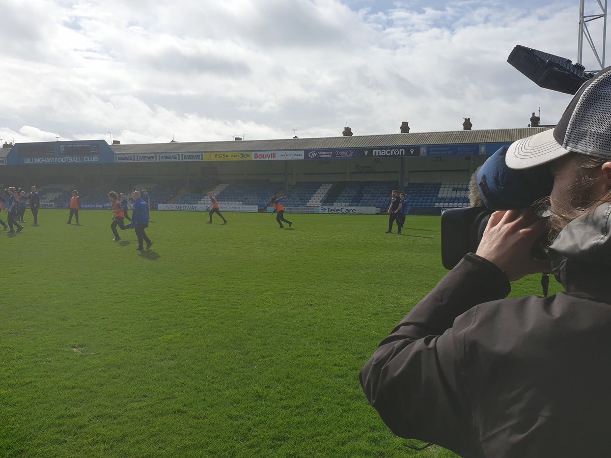TheGillsFC's tweet photo. 📽 | The @GfcSchool have taken to the main pitch at MEMS Priestfield Stadium this morning.....

And in full view of the @SkySportsNews cameras too! ⚽️ https://t.co/4TqOS8WuZI