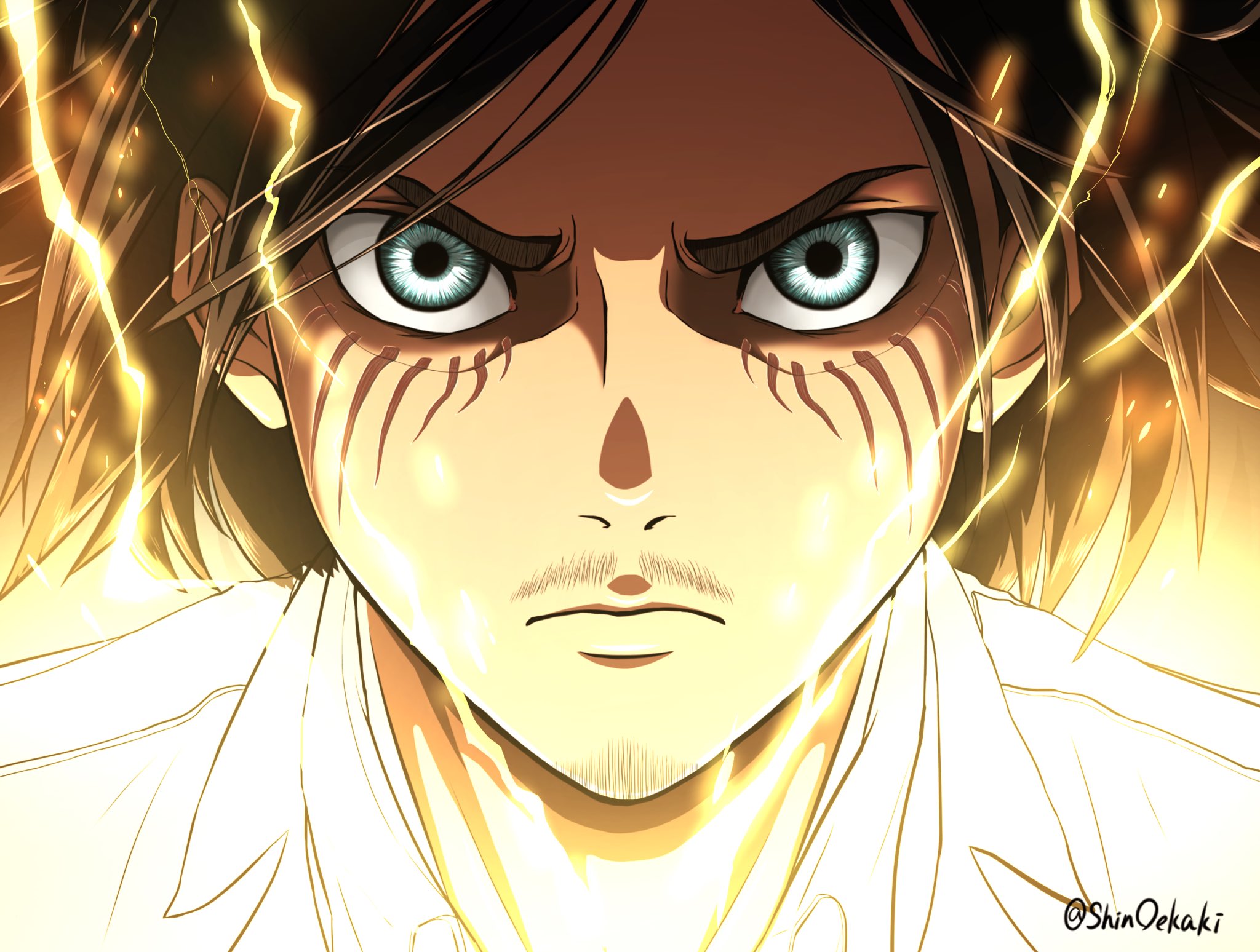 Shinちゃま 俺は進み続ける 敵を駆逐するまで 進撃の巨人 エレン イェーガーのイラストです T Co 84vailyjih Twitter