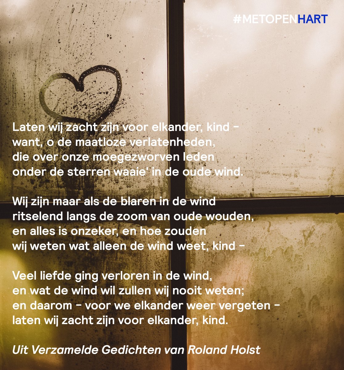 PGEmmenZuid on Twitter: "Laten wij zijn voor elkander.. Om u een hart onder de riem te steken deelt Annemiek dit gedicht van Roland Holst met u! ➡️ Doet u ook mee?