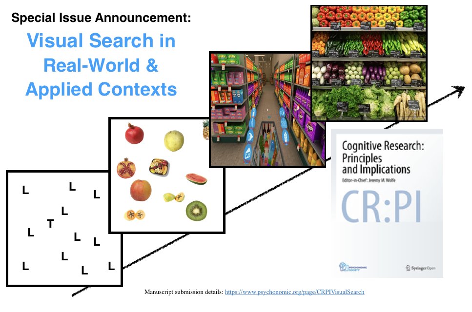 Trafton Drew (@thetrafton) on Twitter photo Pleased to announce that I am guest-editing a special section of CRPI (<a href="/Psychonomic_Soc/">Psychonomic Society</a>) devoted to Visual Search in Real-World & Applied Contexts. If you are scaling up from laboratory search studies to more real world, send us something! Please RT!
psychonomic.org/page/CRPIVisua… Pleased to announce that I am guest-editing a special section of CRPI (<a href="/Psychonomic_Soc/">Psychonomic Society</a>) devoted to Visual Search in Real-World & Applied Contexts. If you are scaling up from laboratory search studies to more real world, send us something! Please RT!
psychonomic.org/page/CRPIVisua…